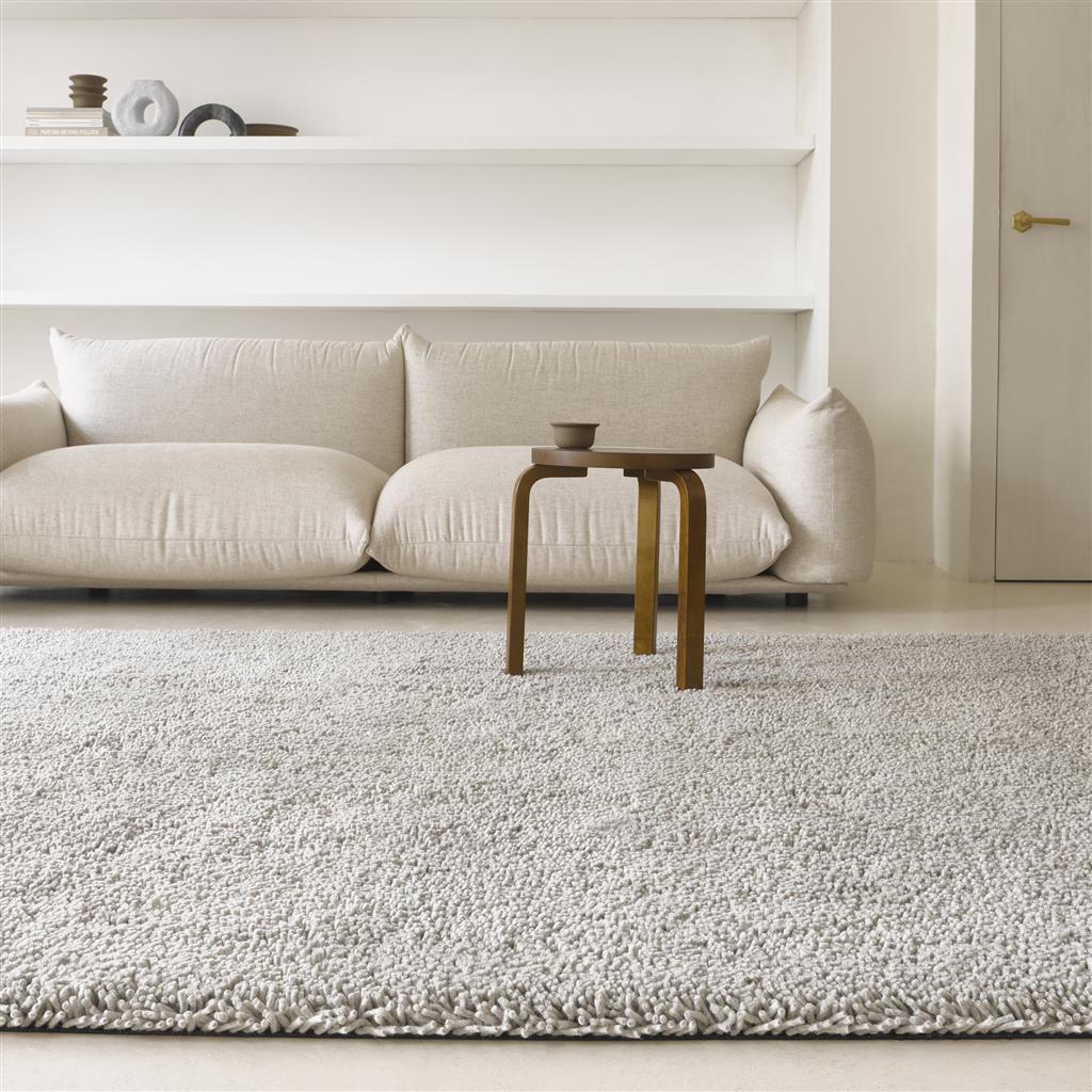 Gravel lichtgrijs vilt wollen hoogpolig tapijt | Maat: 170 × 240 cm