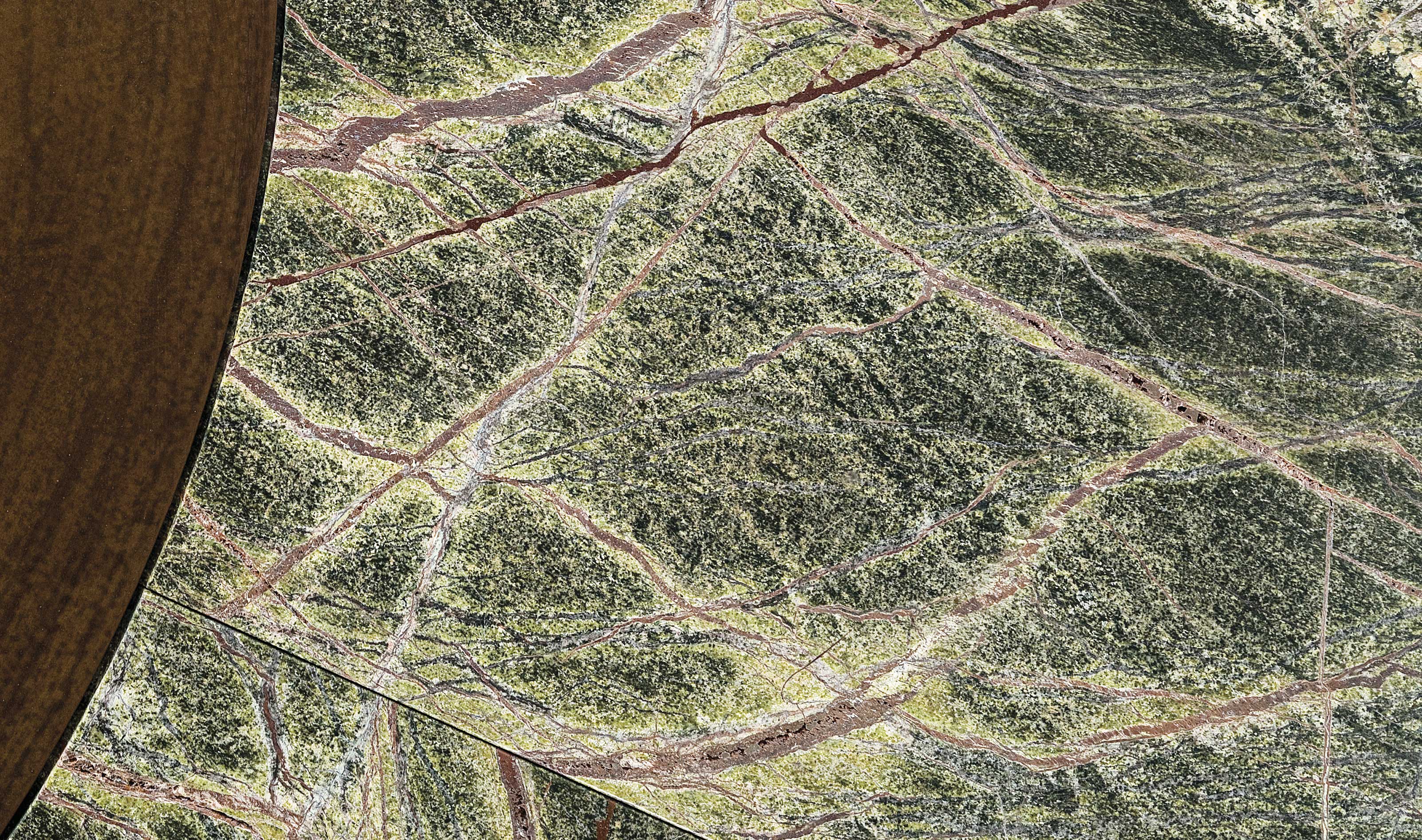 Ercole marmer vuurplaats | Afwerking: Bruin | Afmetingen: Ø 250 cm