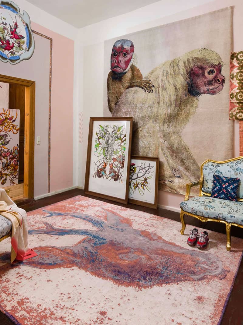 Two Monkeys handgeweven vloerkleed