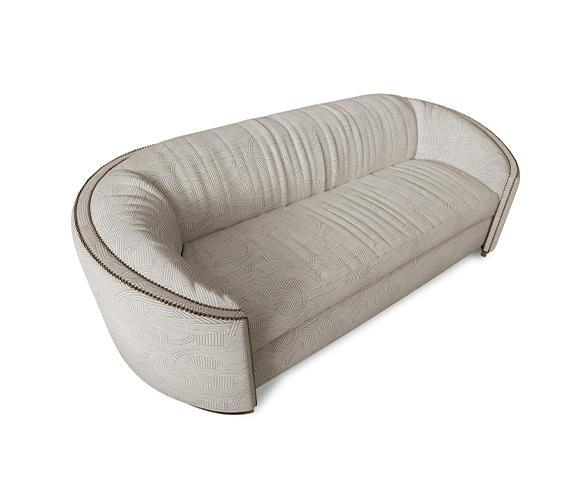 Canapé courbé beige Premium Comfort