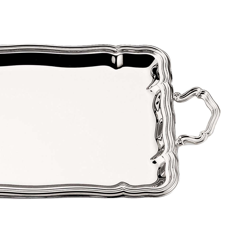 Plateau argenté 700 avec poignées | Dimensions: 34 × 47 cm