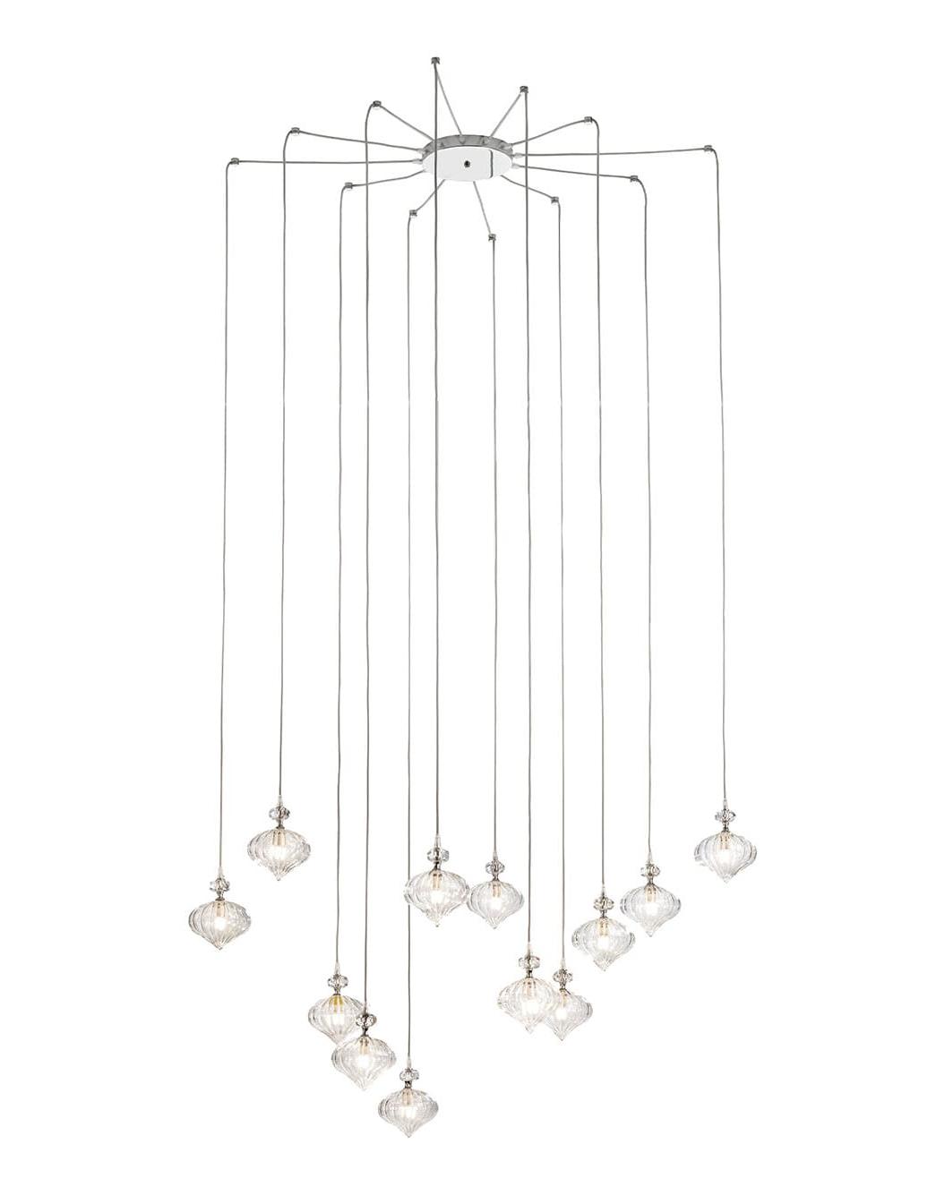 Lustre en verre soufflé de Murano 12 lumières