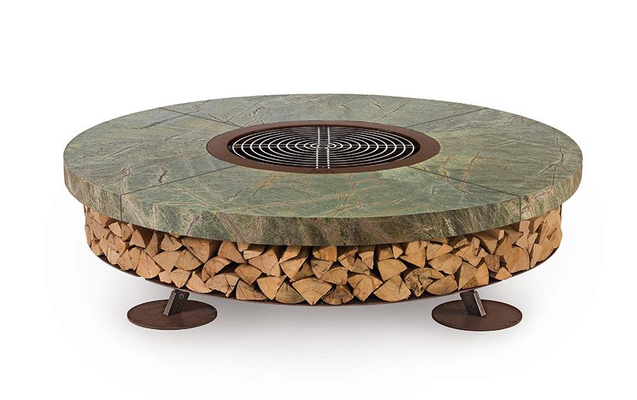 Ercole marmer vuurplaats | Afwerking: Bruin | Afmetingen: Ø 250 cm