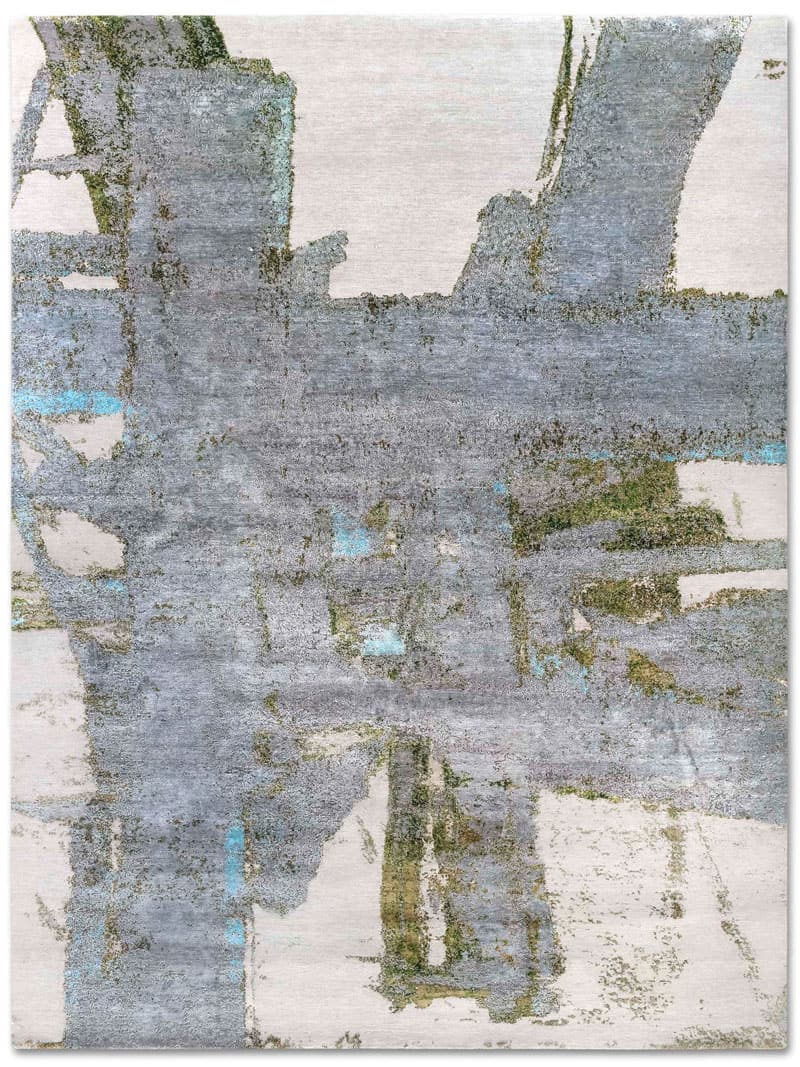 Tapis tissé main Green Rust | Taille: 365 × 457 cm