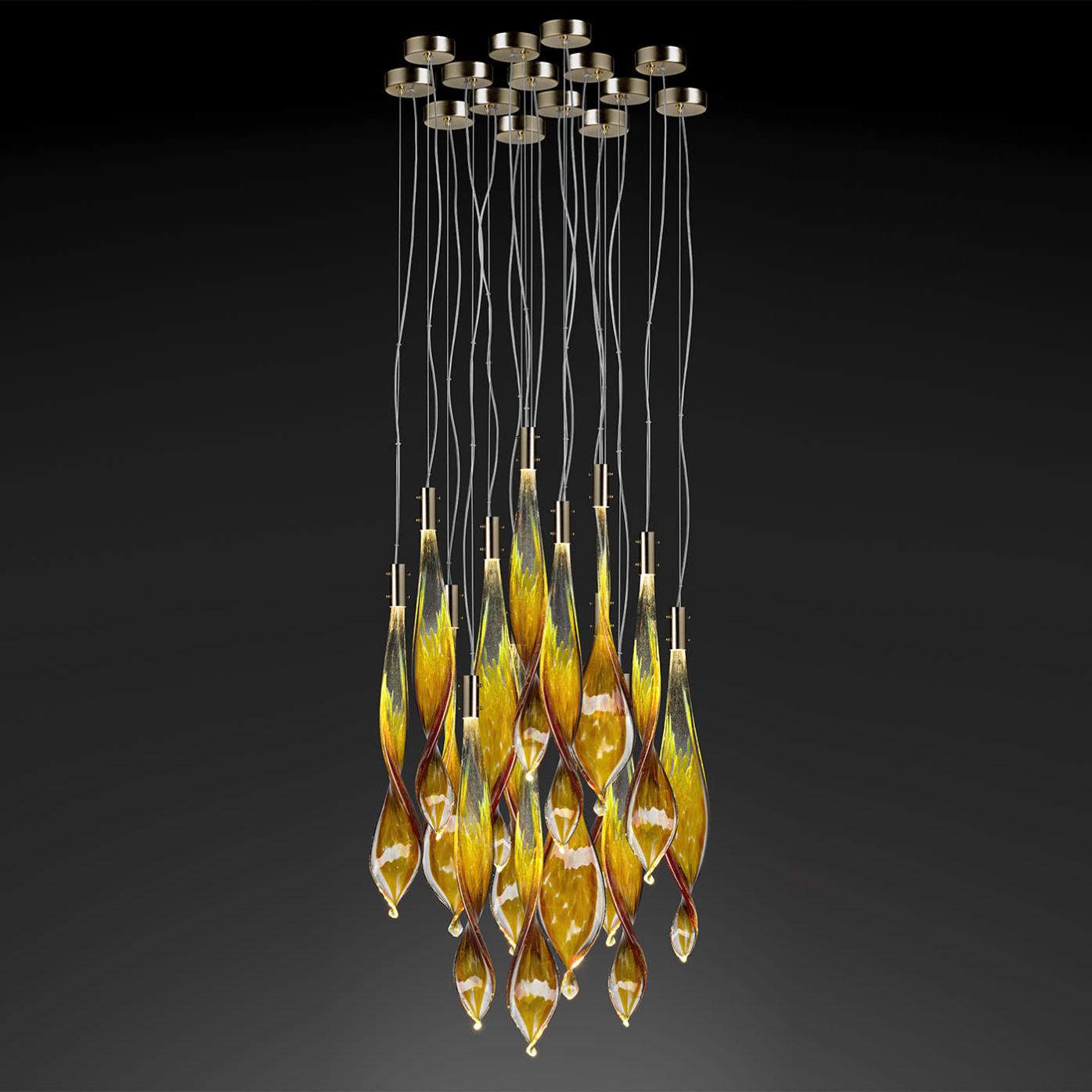Murano Leaves hanglamp met 14 lichtpunten