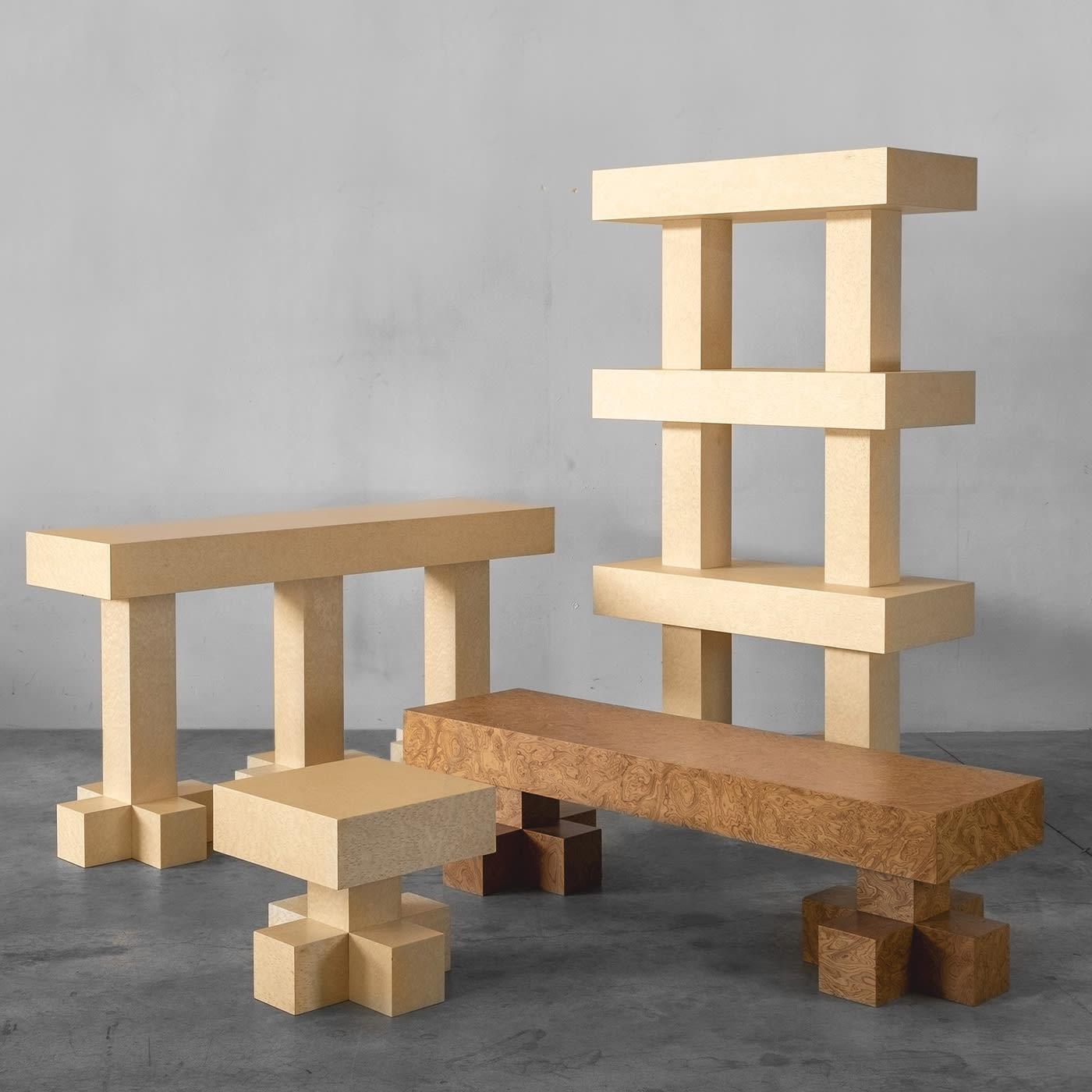 Minimalistisch houten bankje