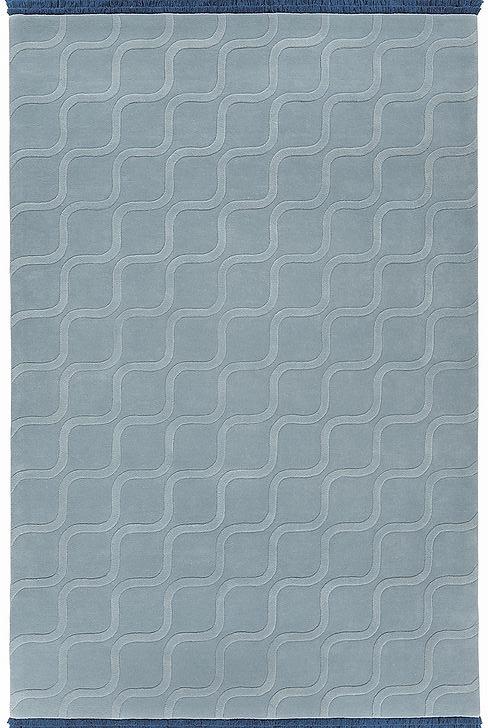 Tapis tufté main bleu clair