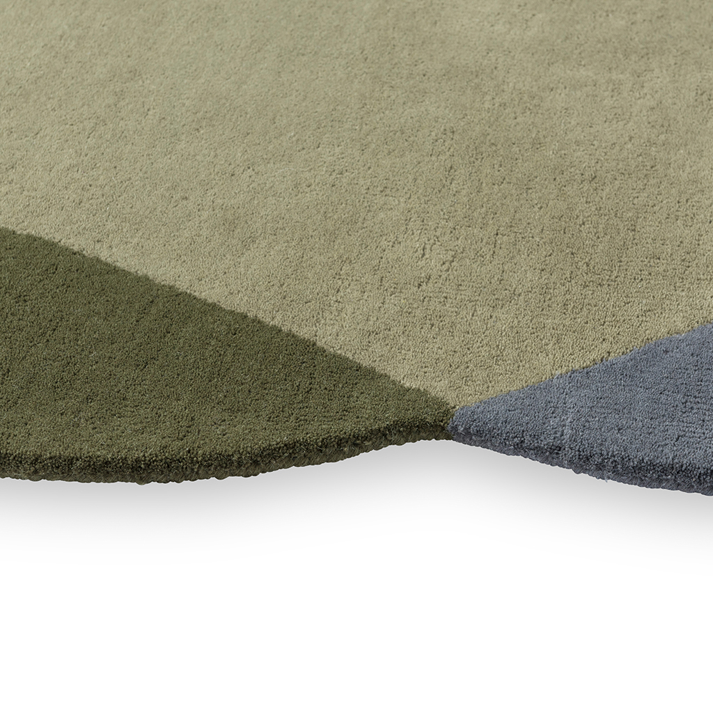 Tapis Element Chad gris/vert | Taille: 160 × 175 cm