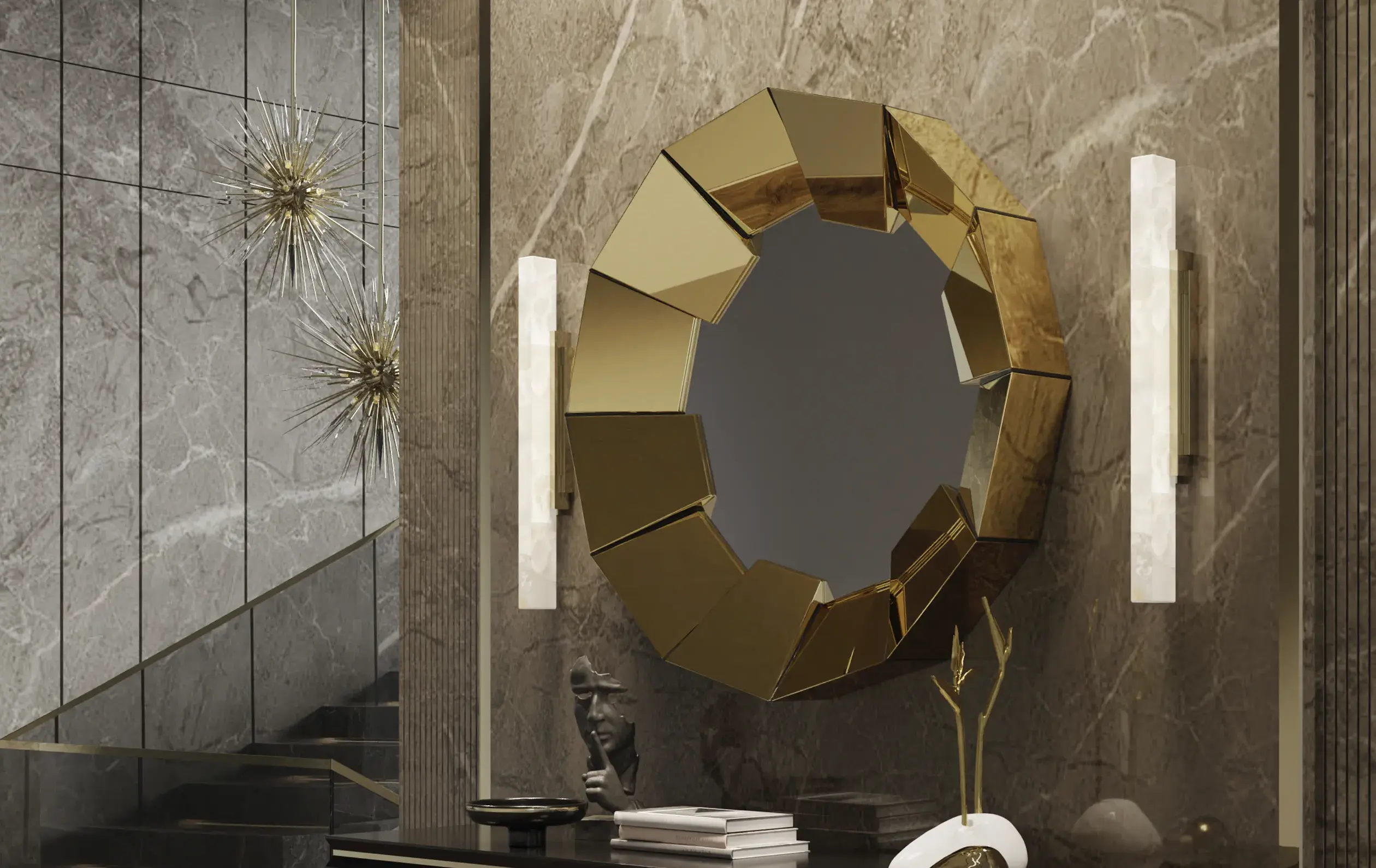 Miroir mural Radiance or - 3