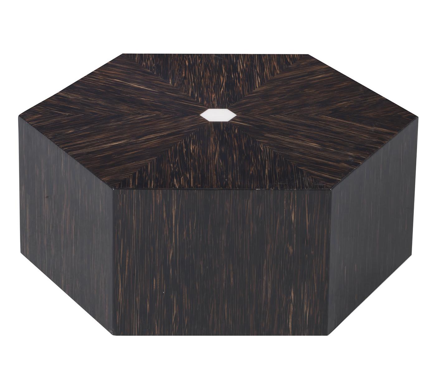 Hexagonale zwarte salontafel