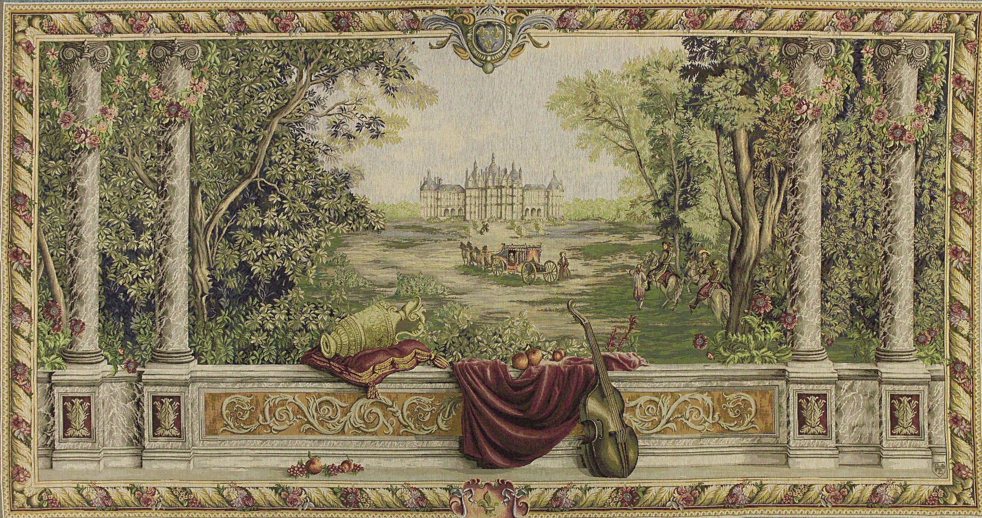 Groen bij het kasteel groot wandtapijt