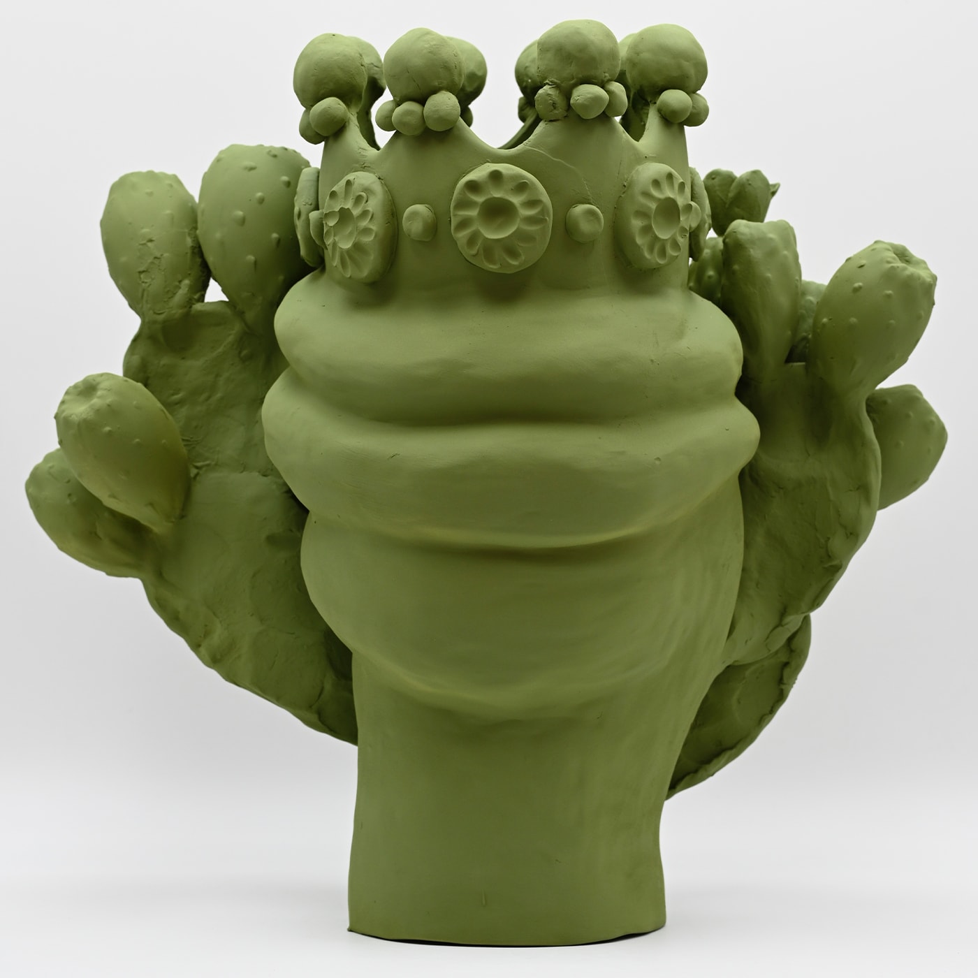 Moorkop groene handgemaakte sculptuur