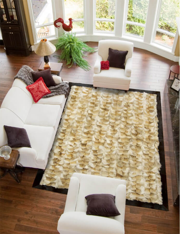 Tapis en fourrure Wolf jaune | Taille: 150 × 240 cm
