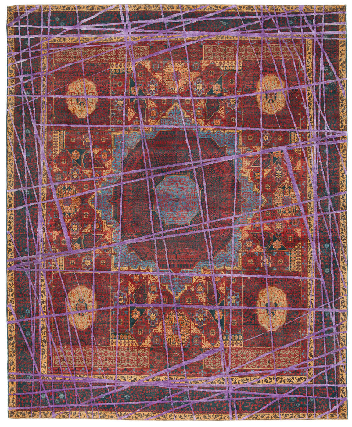 Mamluk Columbus Wrapped paars vloerkleed