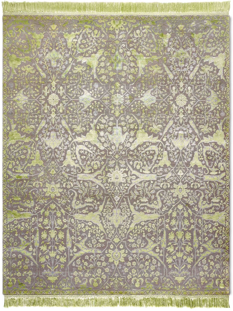 Teheran Green luxe vloerkleed | Maat: 140 × 210 cm