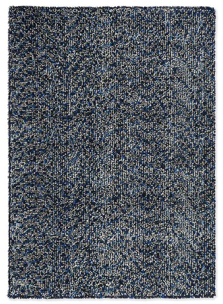 Tapis Pop-Art bleu en feutre à poils longs | Taille: 200 × 280 cm