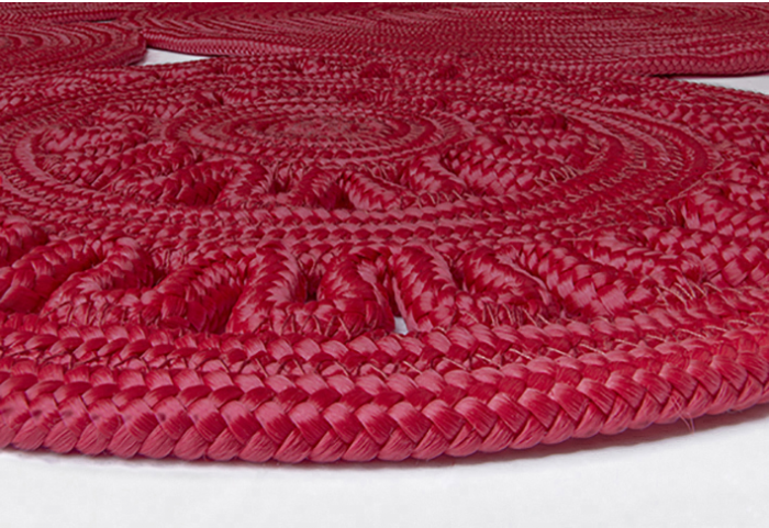 Tapis patchwork tressé Red Beauty | Taille: 160 × 230 cm