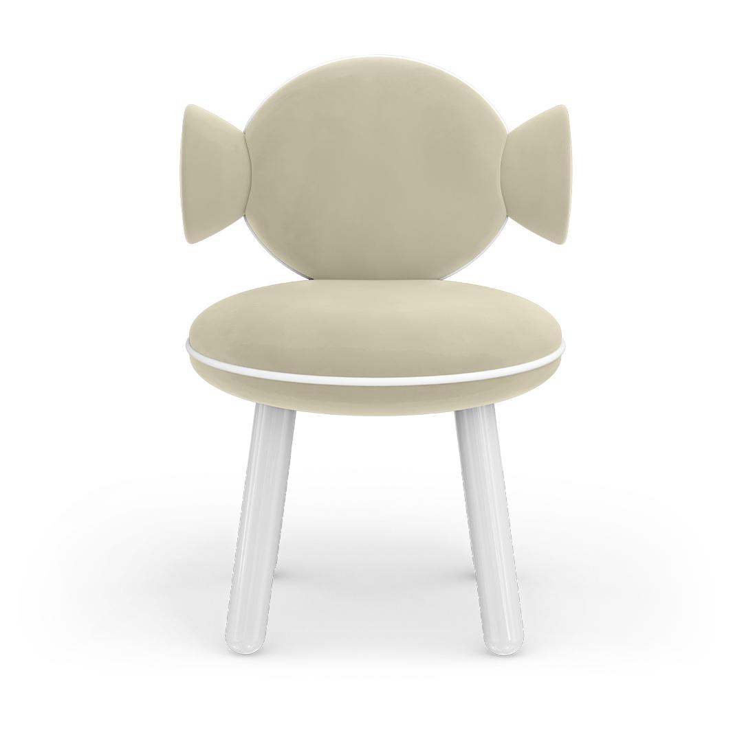 Petit pouf-chaise Lolly crème