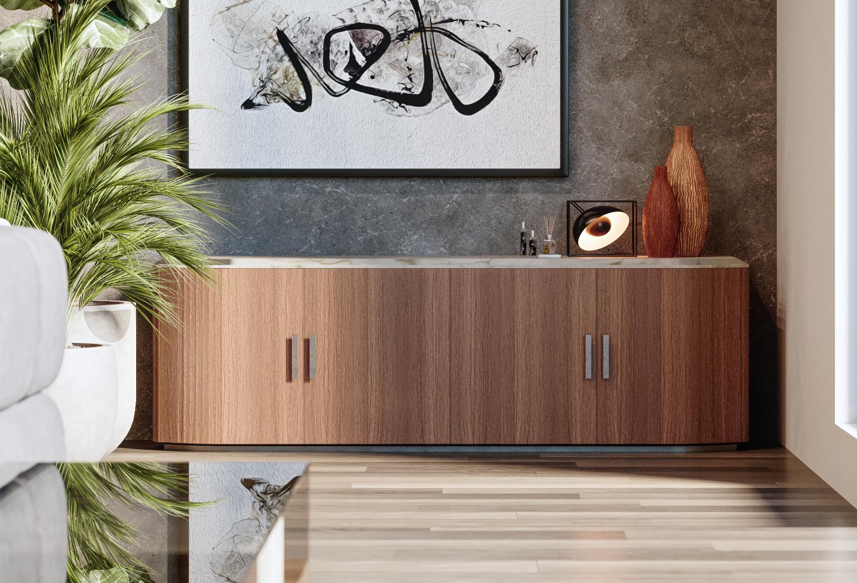 Bruce houten en marmeren dressoir