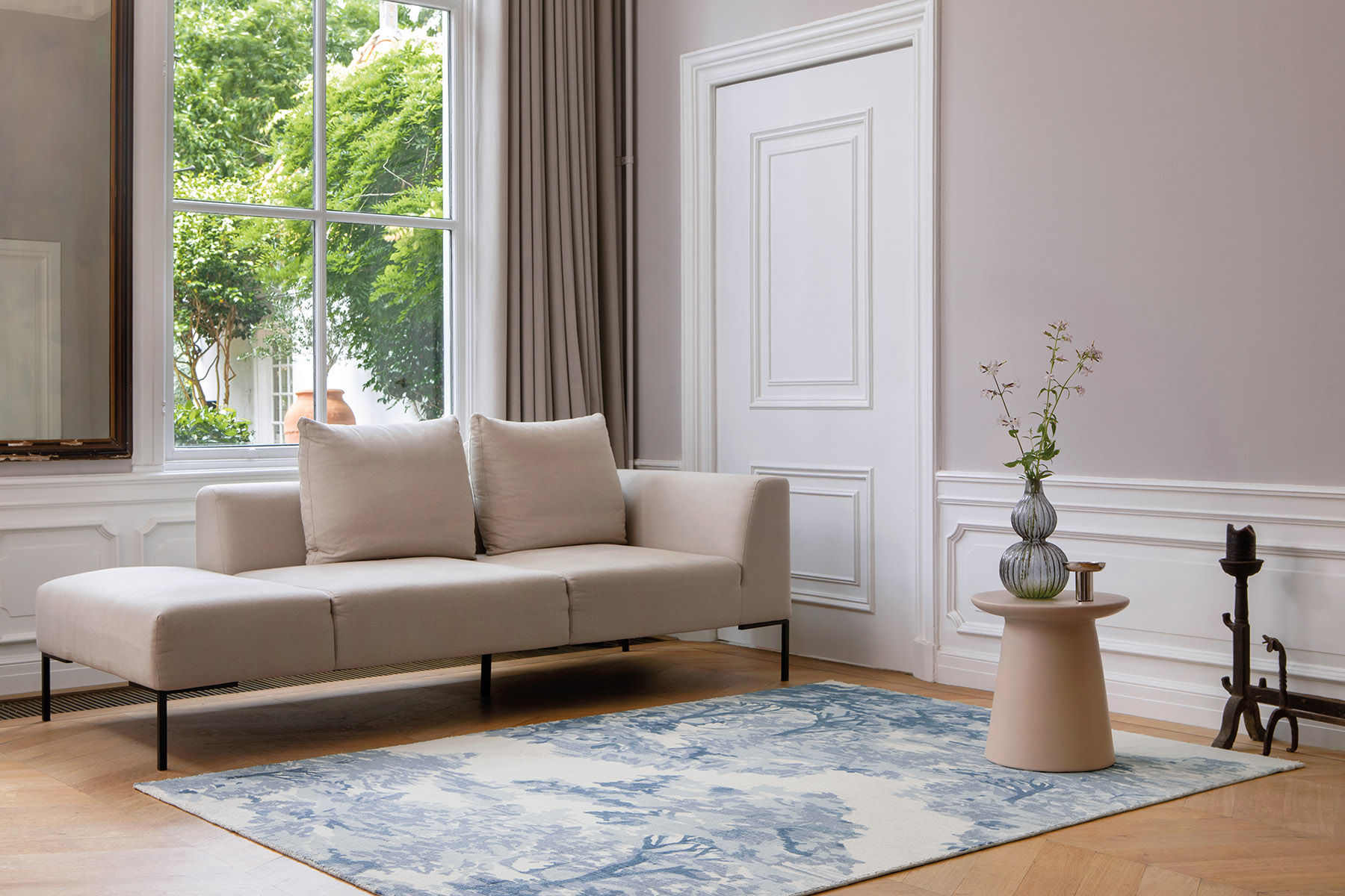 Landscape lichtblauw tapijt | Maat: 250 × 350 cm