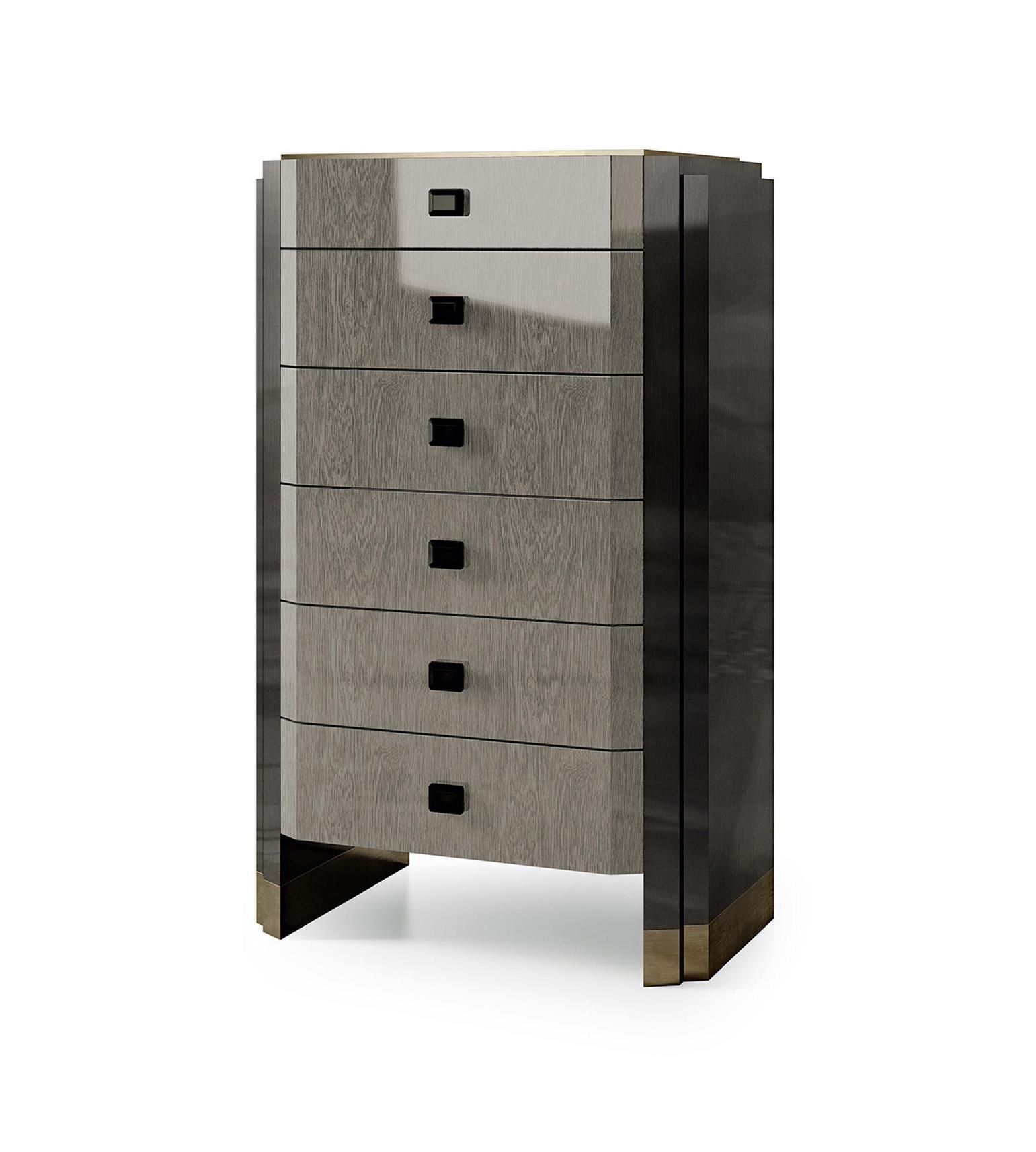 Commode avec accents bronze