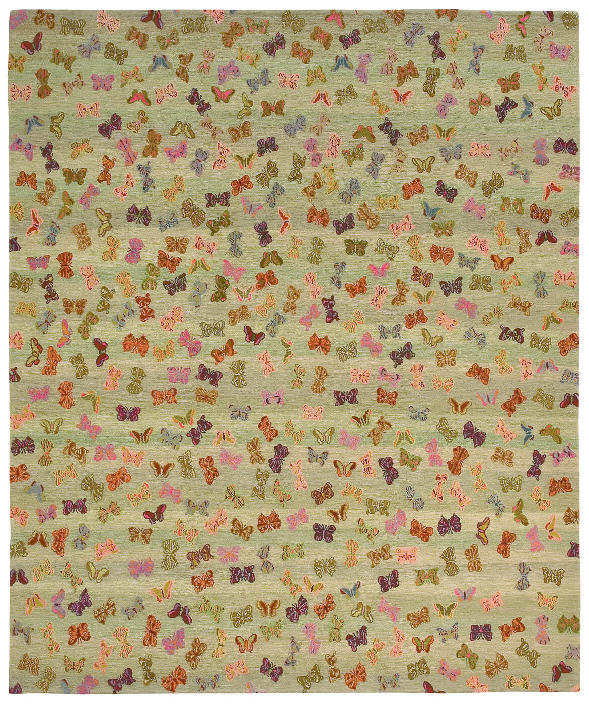 Little Butterfly groen tapijt | Maat: 300 × 400 cm