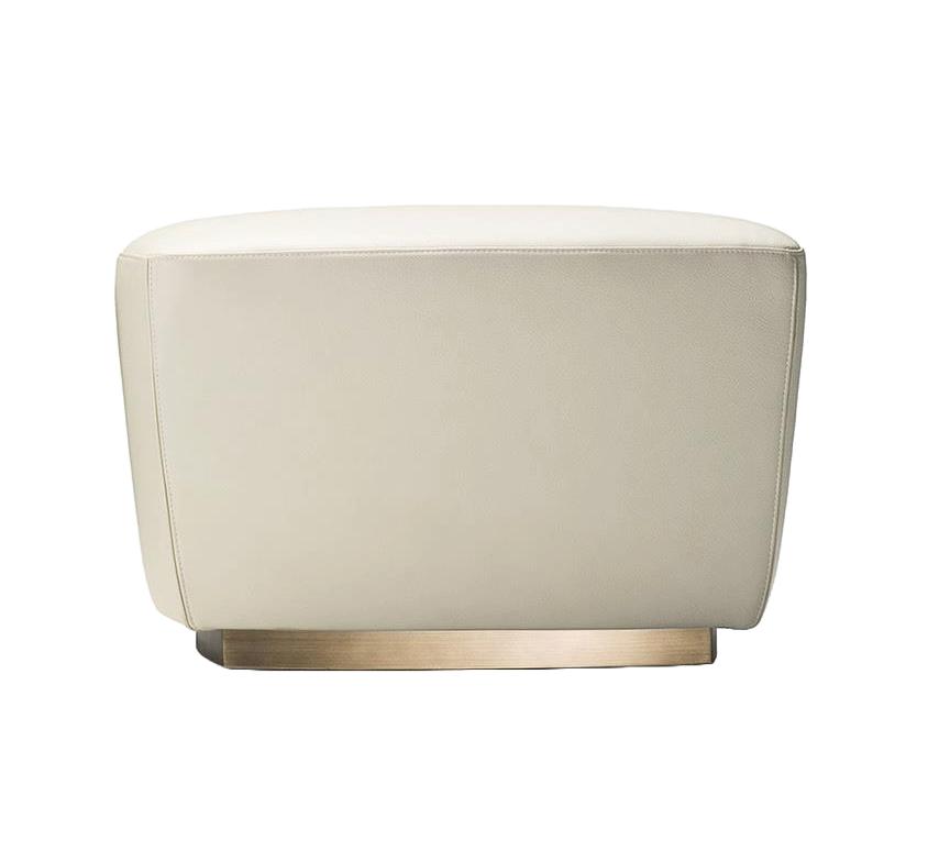 Pouf avec base en métal bronze