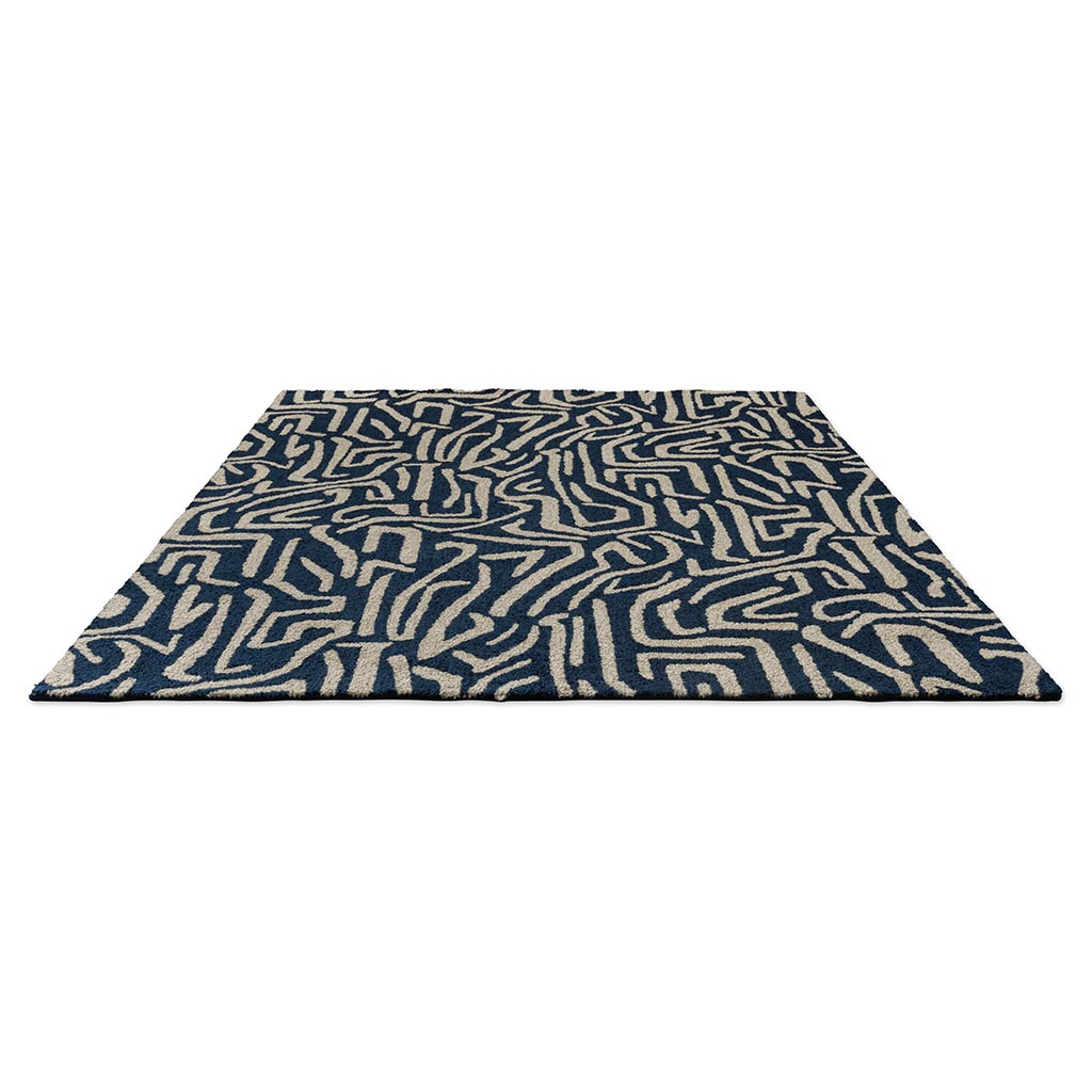 Melodic blauw outdoor tapijt | Maat: 250 × 350 cm