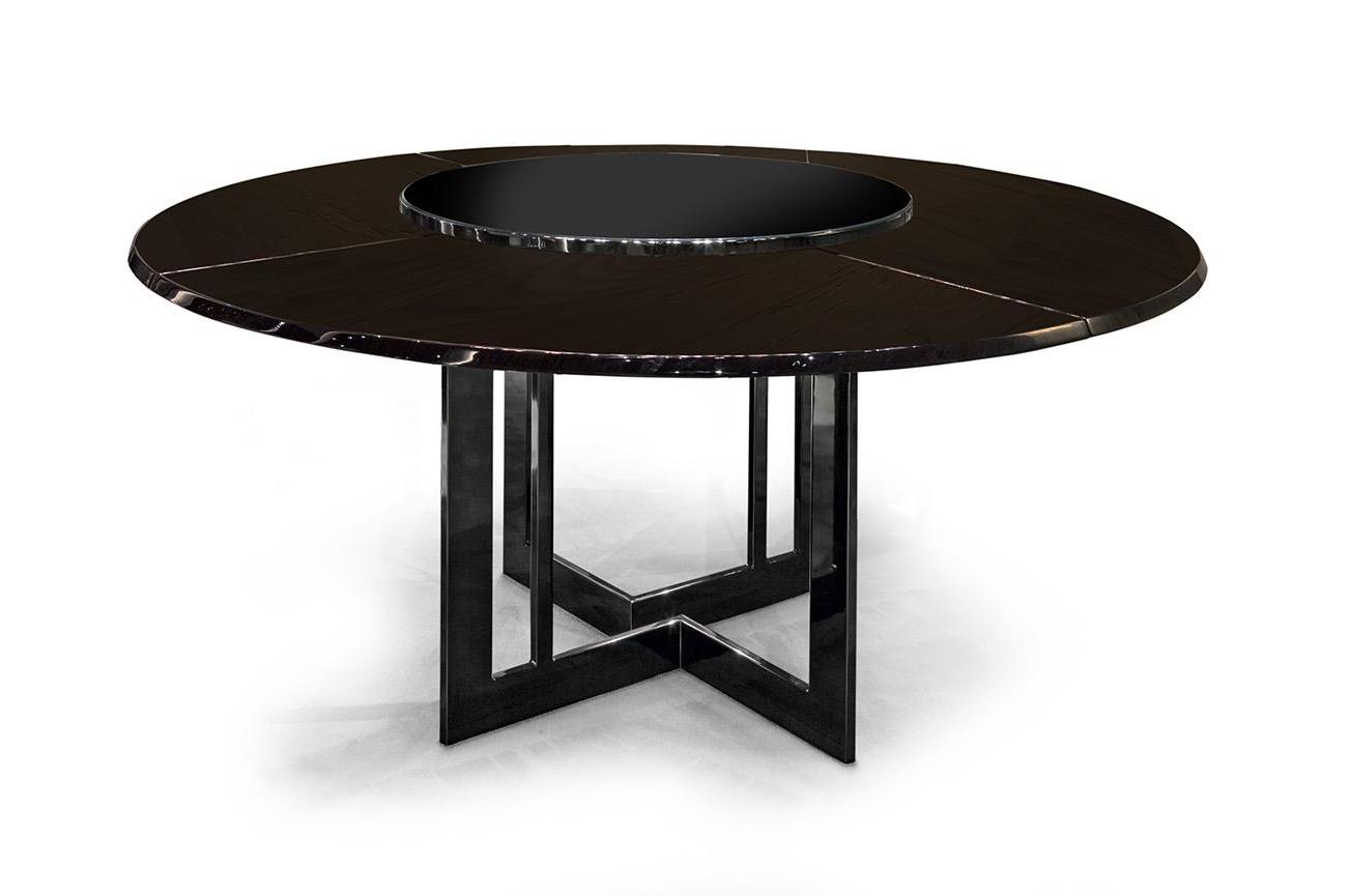 Ambachtelijk gemaakte ronde tafel | Configuratie: Met draaiplateau | Afmetingen: Ø 180 cm