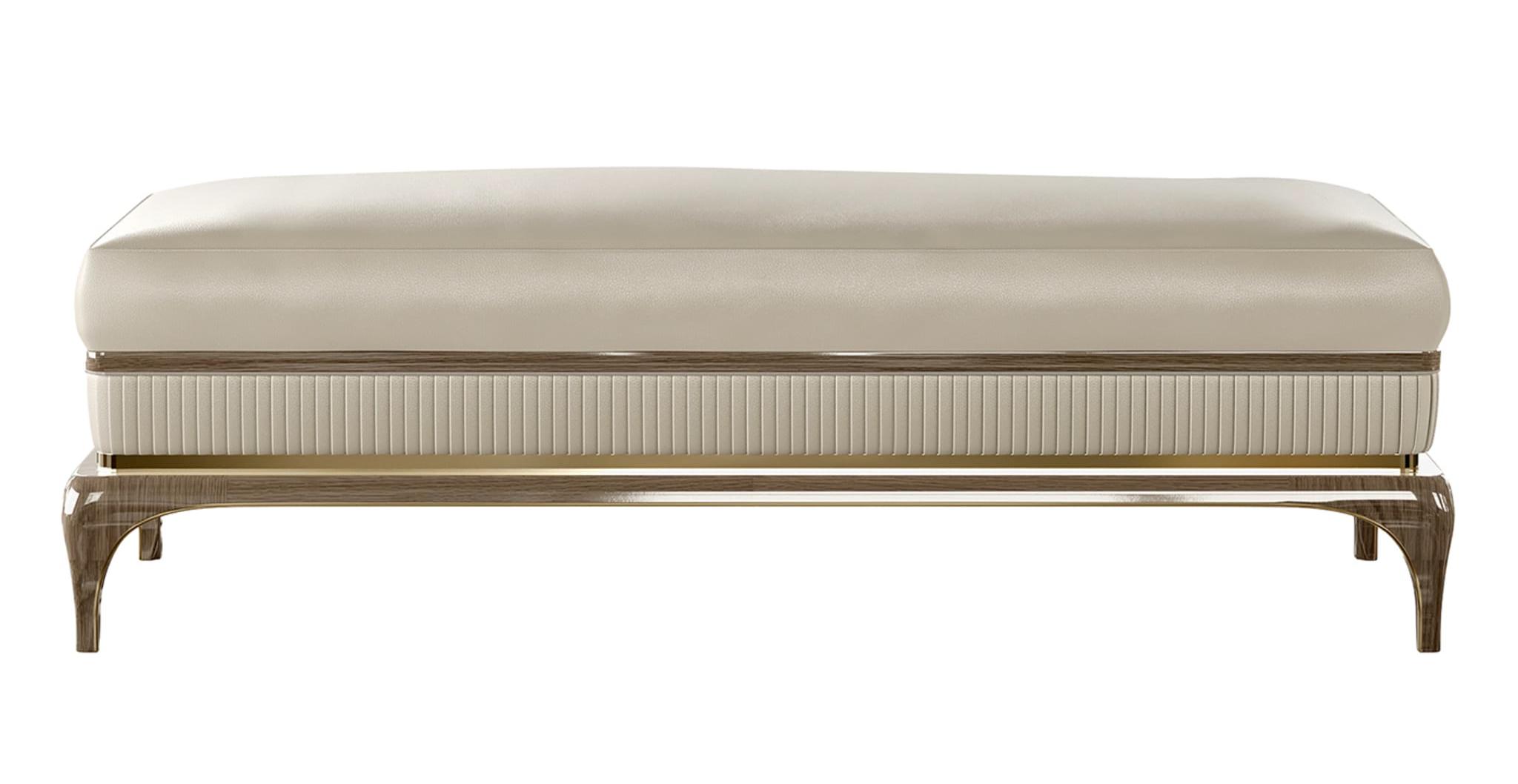 Banc en cuir beige