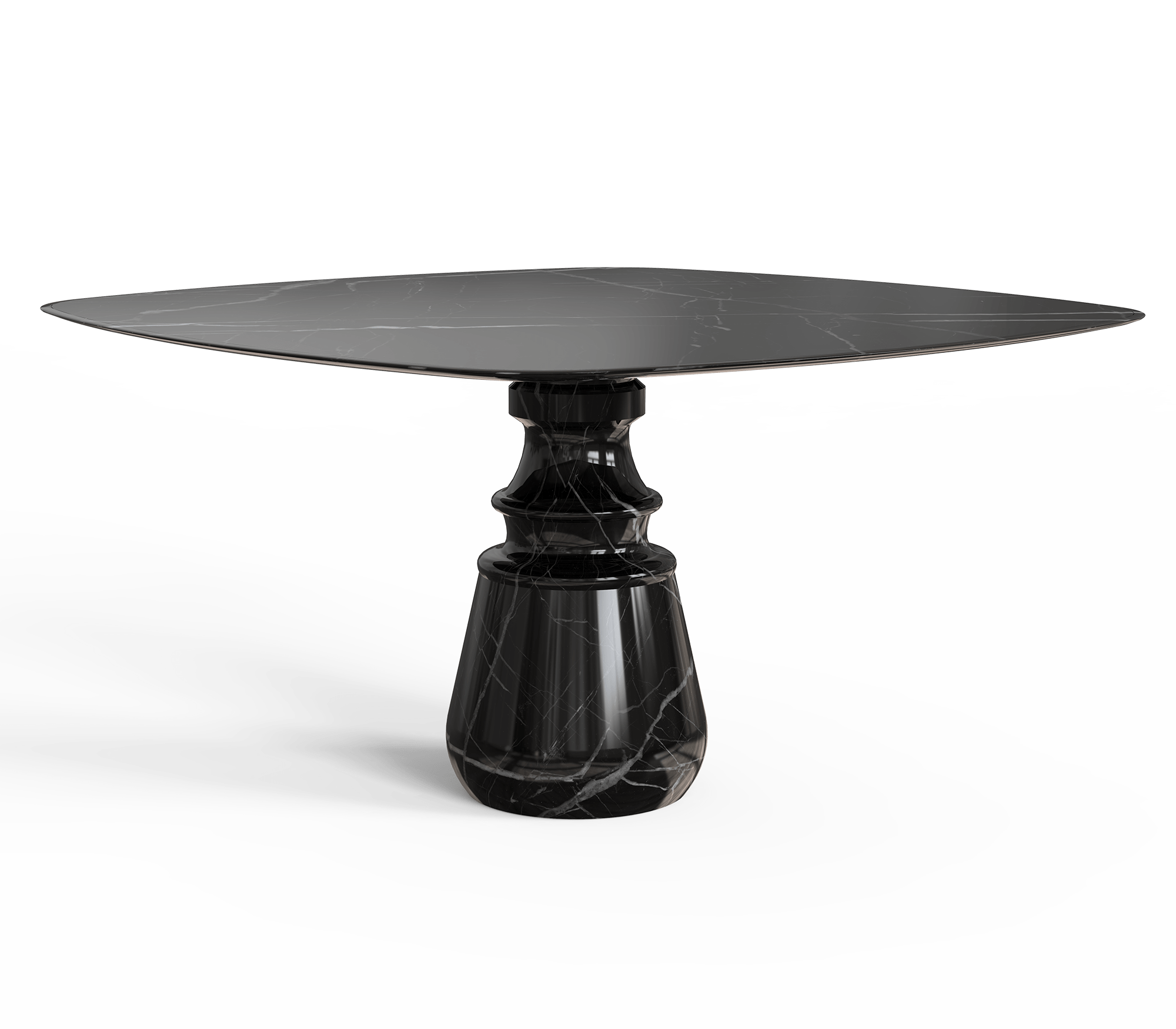 Table carrée Obsidian Nero Marquina
