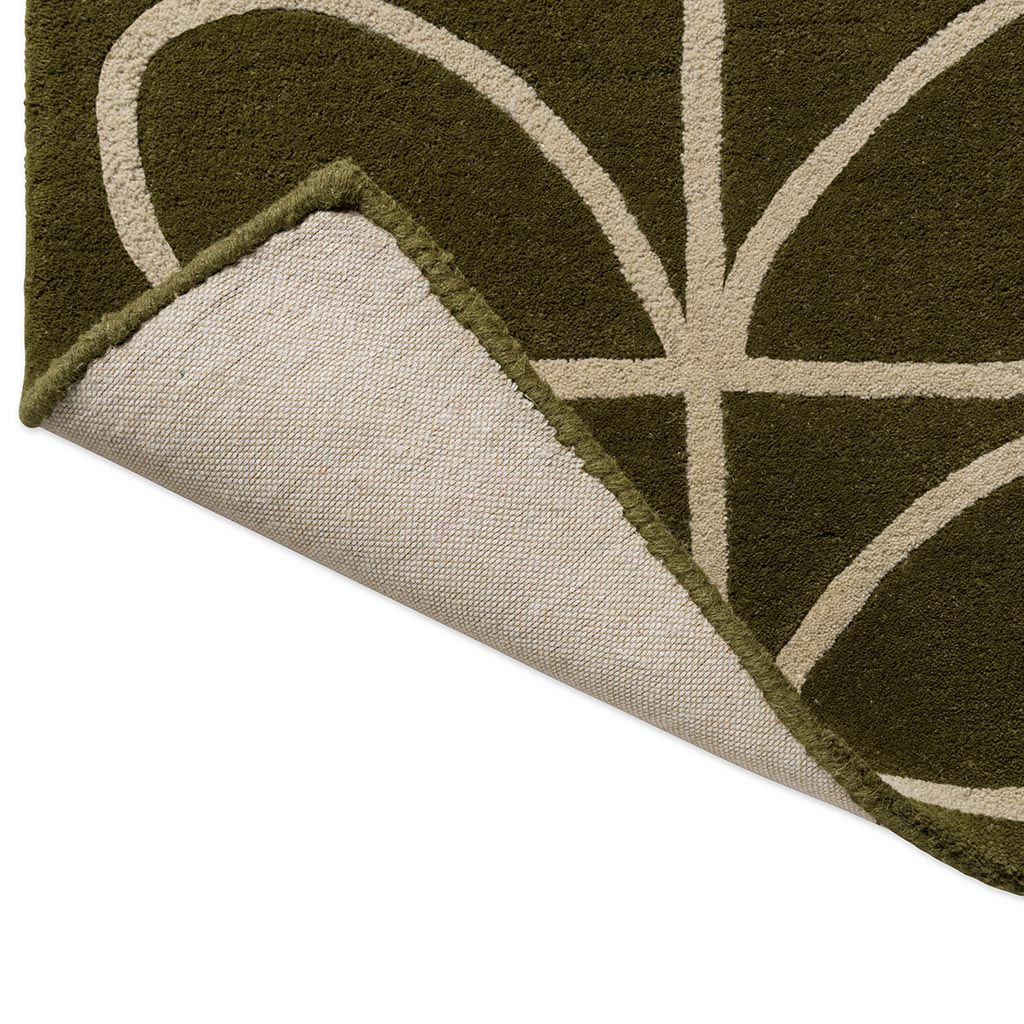 Linear Stem Runner Olive ambachtelijke loper
