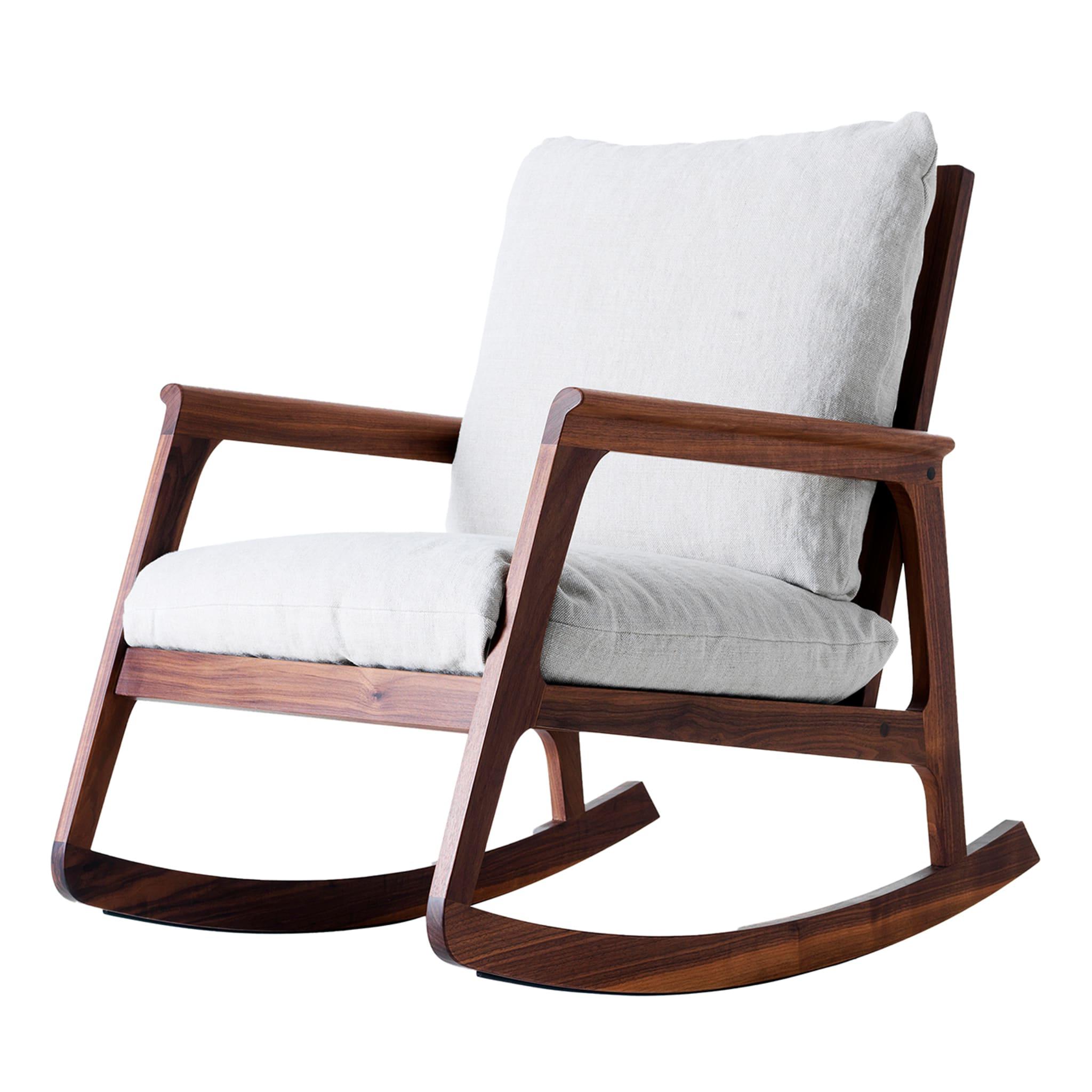 Fauteuil à bascule Momento brun | Revêtement: Linen UNICO NF184 20