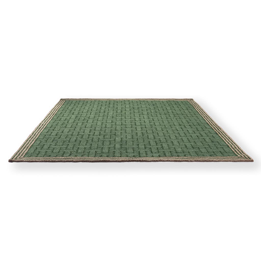 Monogram groen outdoor vloerkleed | Maat: 250 × 350 cm