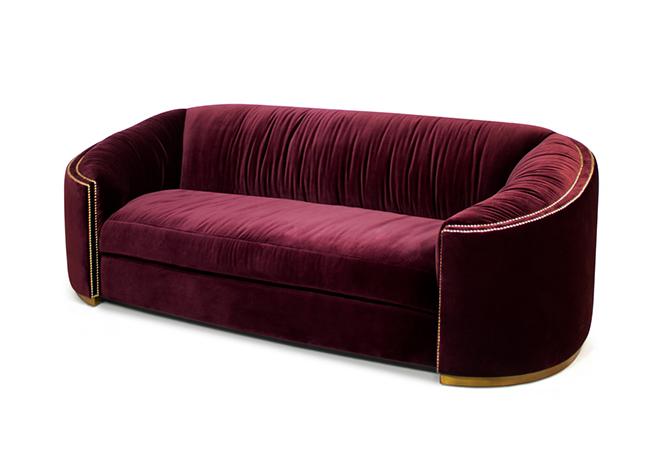 Premium Comfort rode gebogen bank