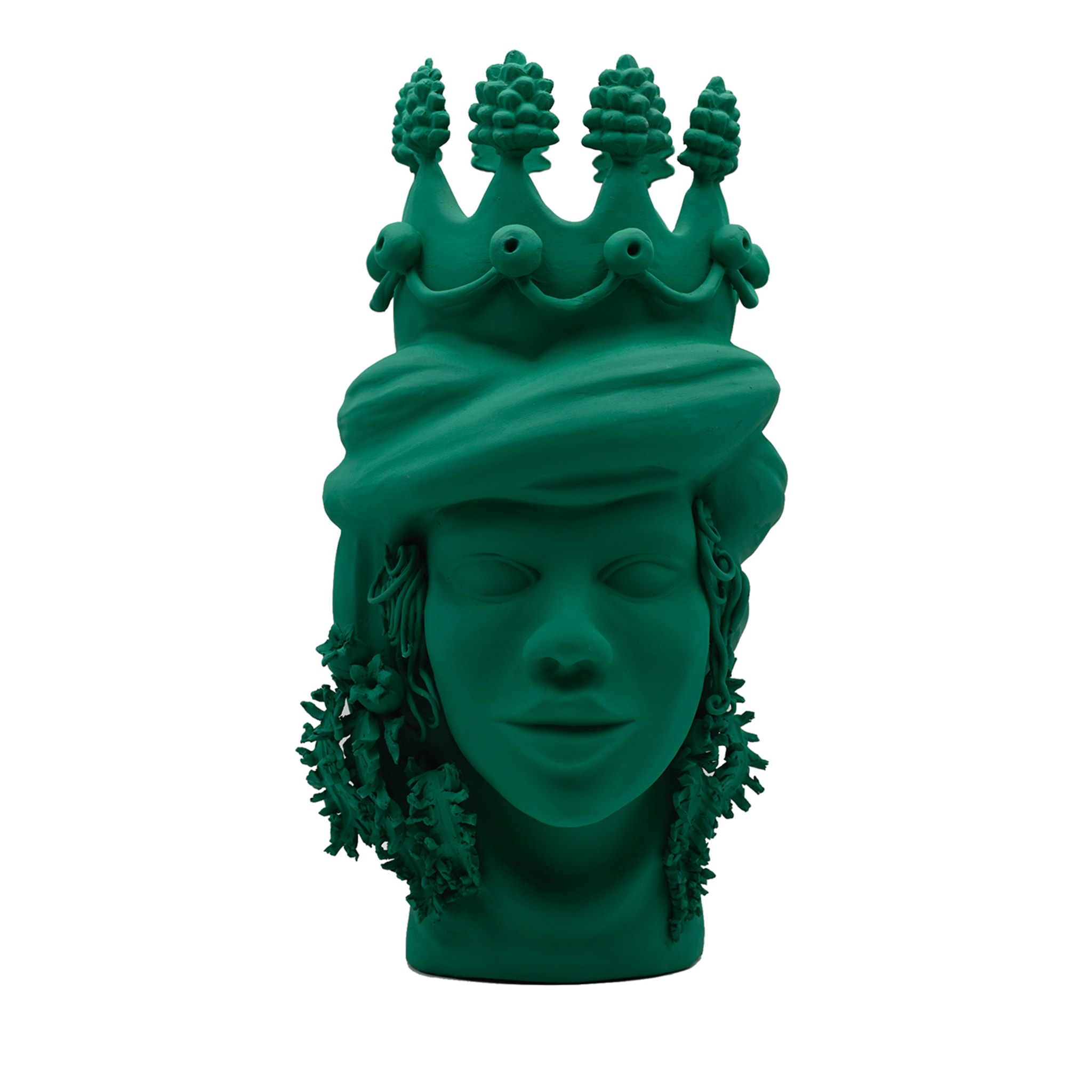Moorkop groene sculptuur