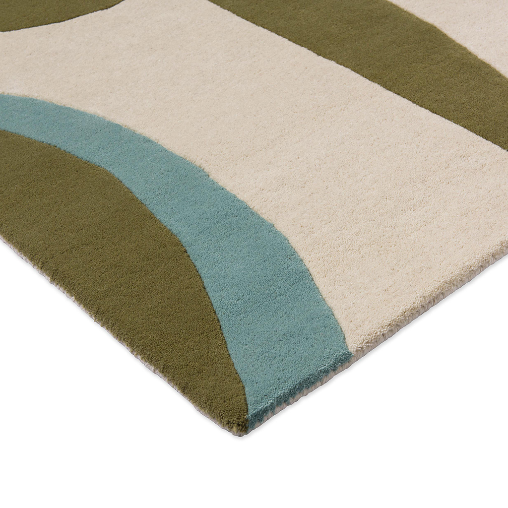 Torillo smaragd/azuurblauw vloerkleed | Maat: 140 × 200 cm
