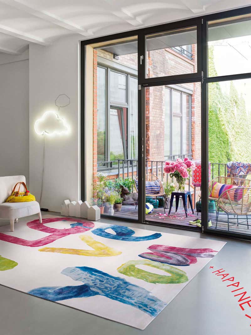 Tapis de luxe noué à la main I love You