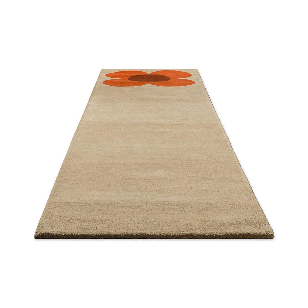 Tapis Flower Placement citrouille écru premium