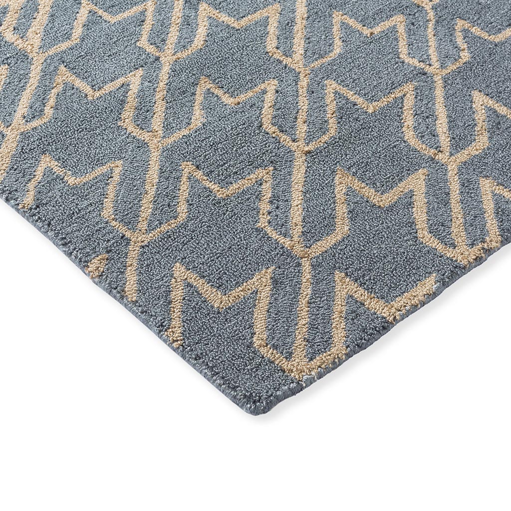 Houndstooth gewassen blauw outdoor vloerkleed