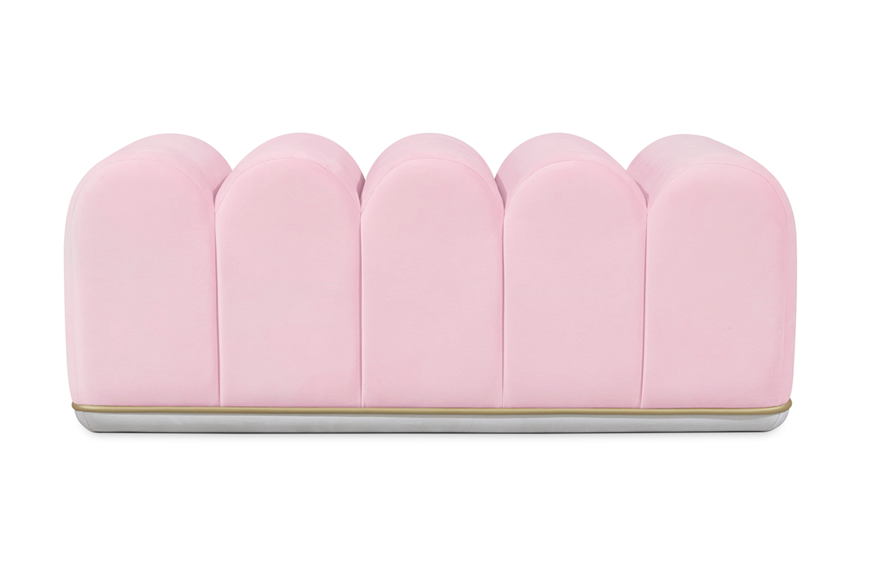 Zoete wervel roze bankje