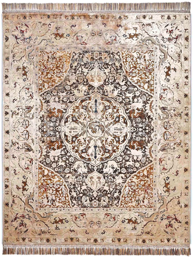 Tapis de luxe noué à la main Gold