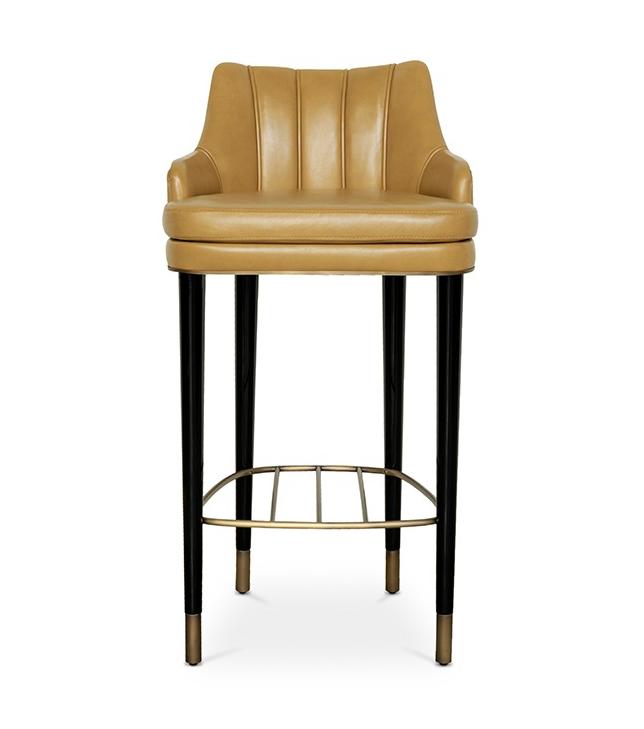 Chaise de bar en cuir