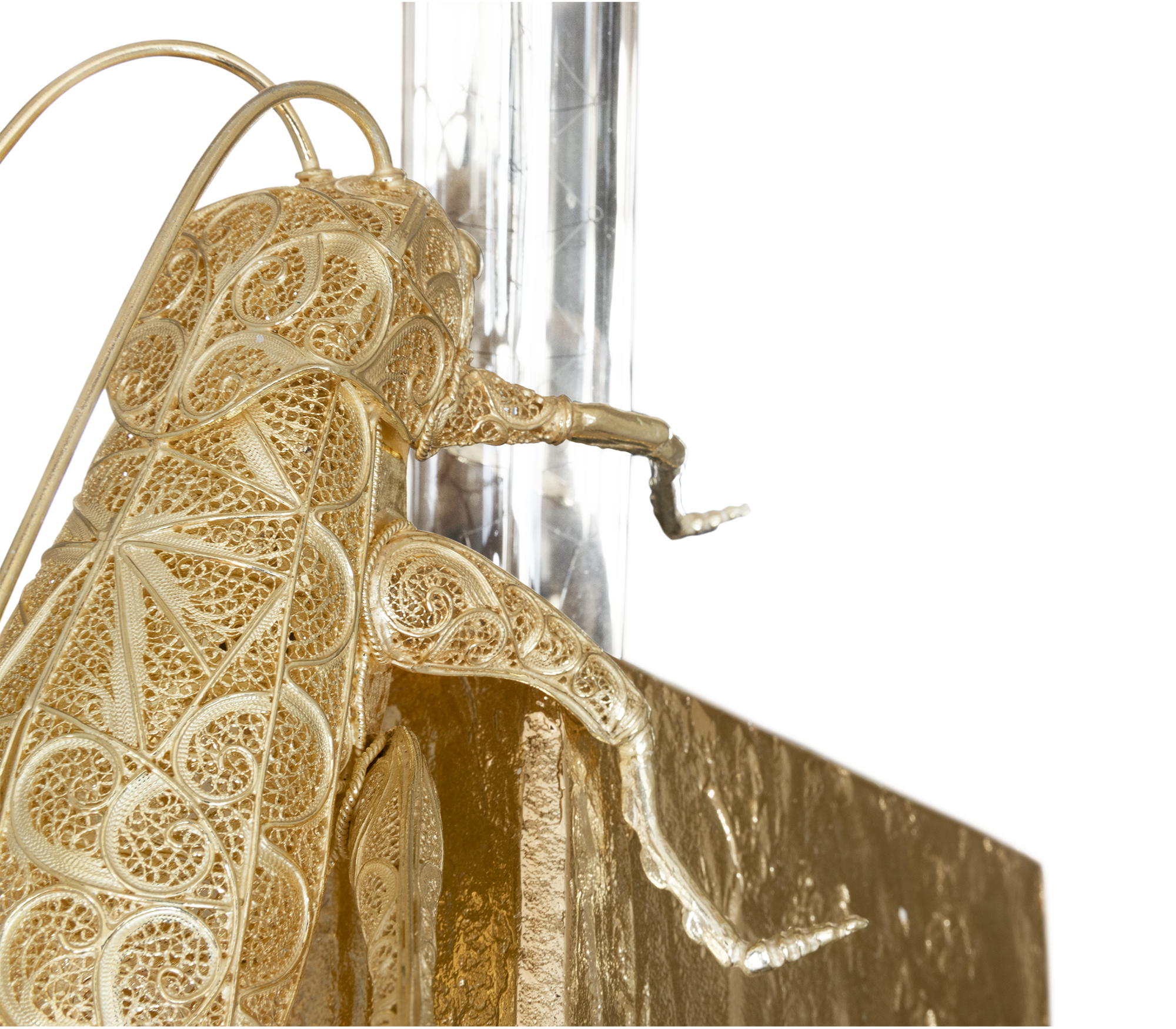 Geode filigree krekel kleine wandlamp