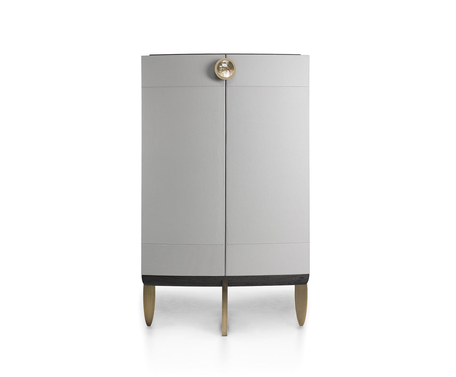 Parelmoer en bronzen lederen barkast
