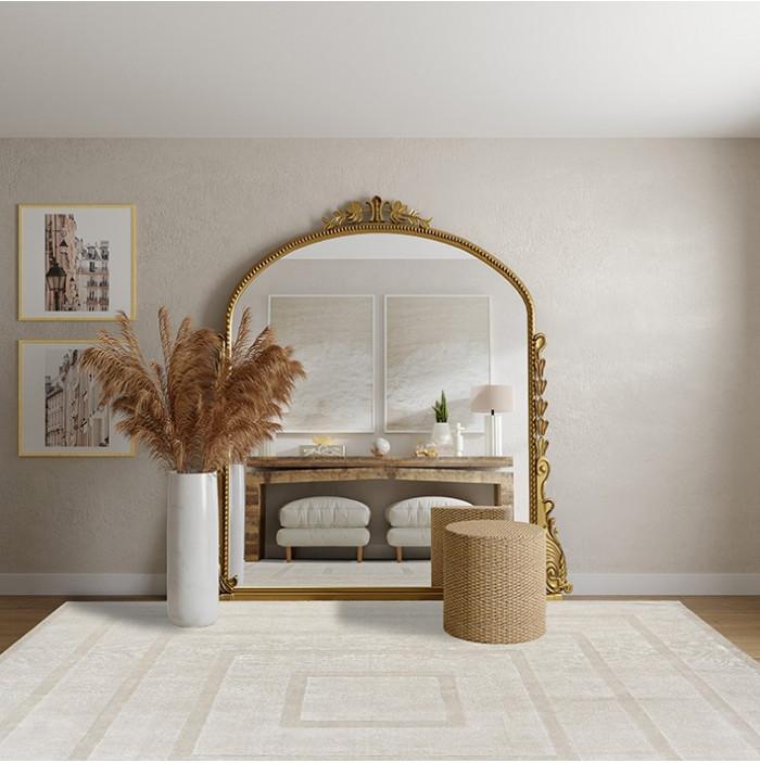 Domino tencel beige tapijt | Maat: 200 × 300 cm