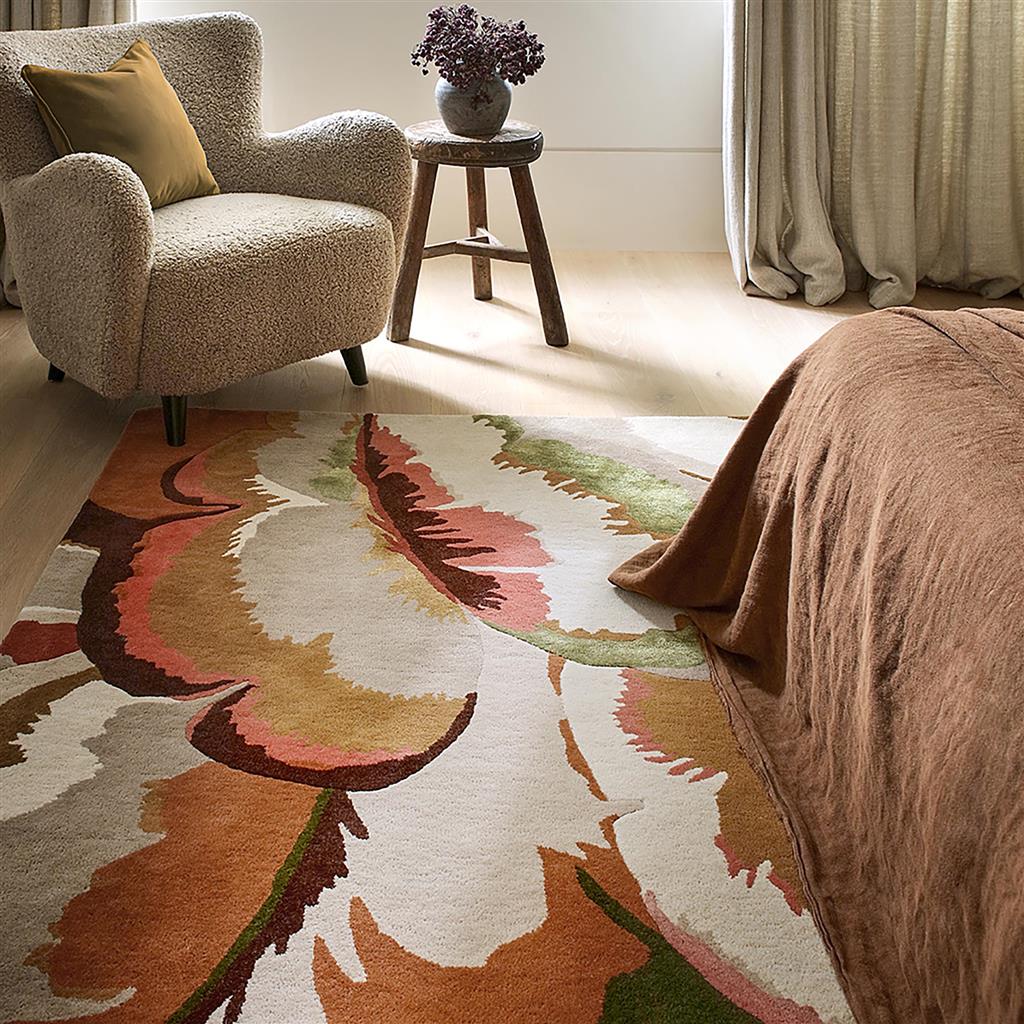 Calathea amber/Braziliaans rozenhout vloerkleed | Maat: 140 × 200 cm