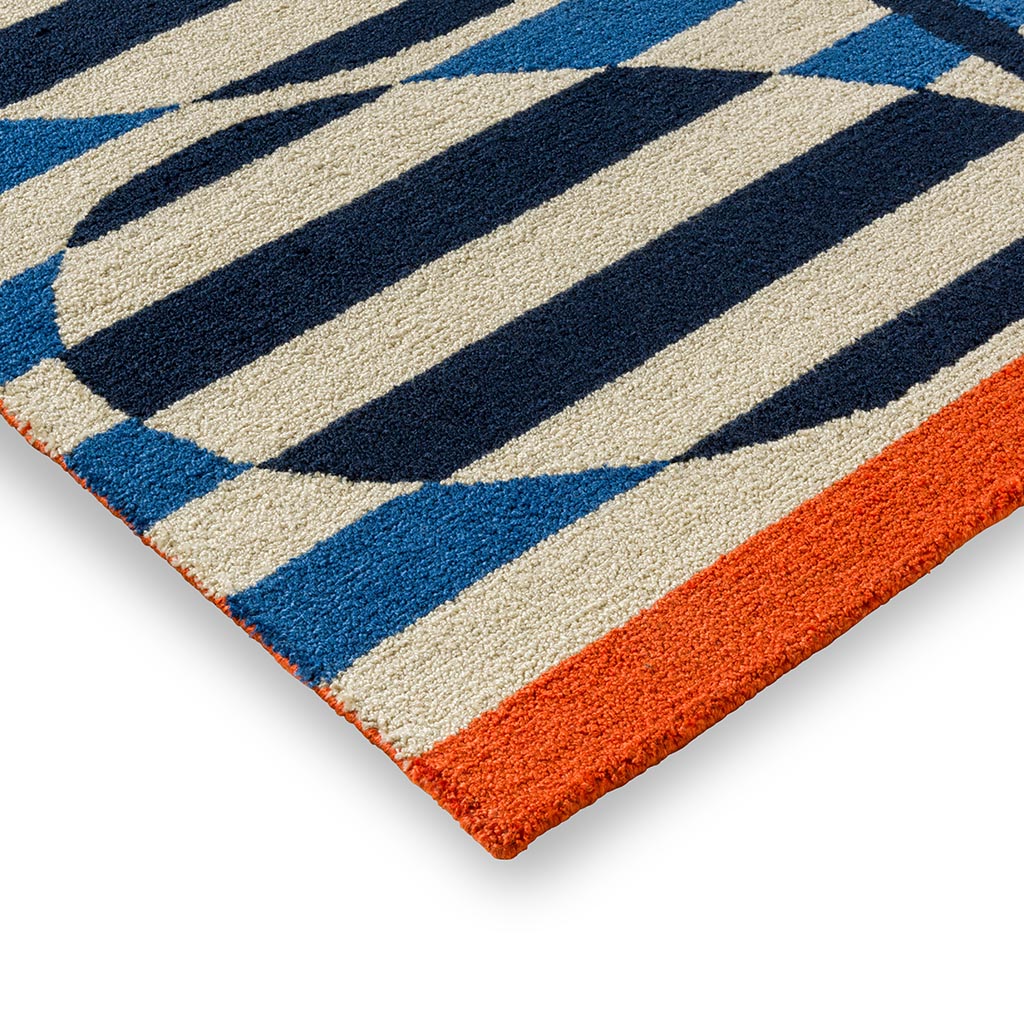 Stripy Stem azuurblauw outdoor tapijt | Maat: 140 × 200 cm