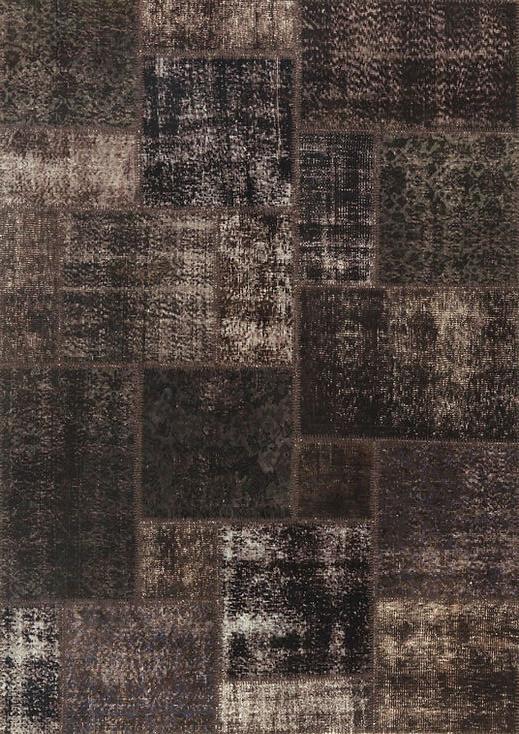 Tapis patchwork brun foncé