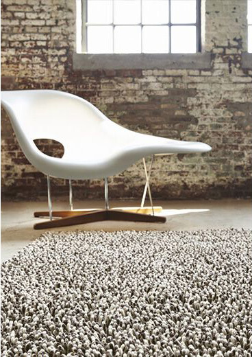 Gravel zwart-wit vilt wollen hoogpolig tapijt | Maat: 250 × 350 cm